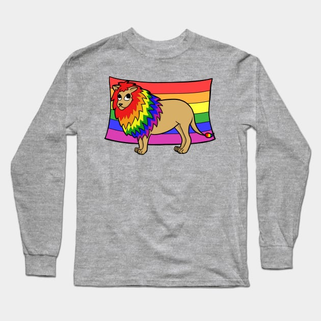 Gay Pride Lion Long Sleeve T-Shirt by marzipanpond